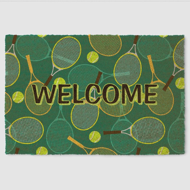 Tennis Design  Fiber Doormat (Front)