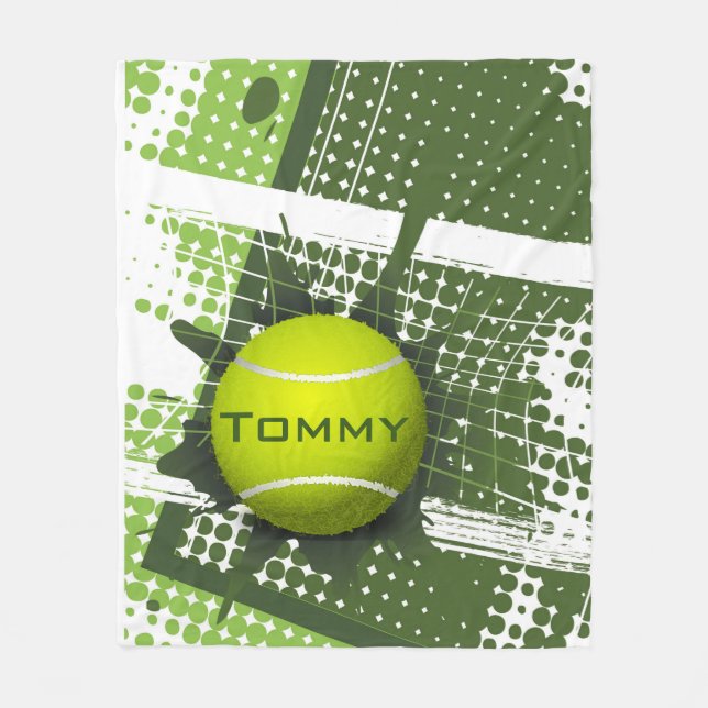 Tennis Design Fleece Blanket (Front)
