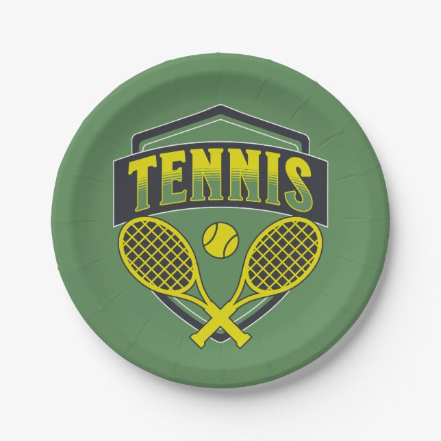 Tennis design for tennis lovers paper plates (Front)
