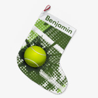 Tennis Design Large Christmas Stocking