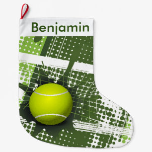 Tennis Design Large Christmas Stocking