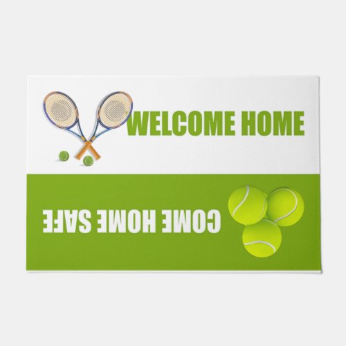 Tennis Design Mat Cute Welcome Home Rug