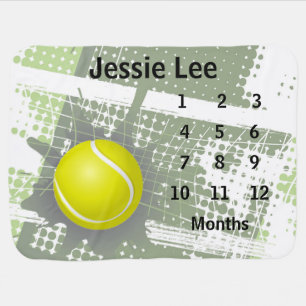 Tennis Design Monthly Milestone Baby Blanket