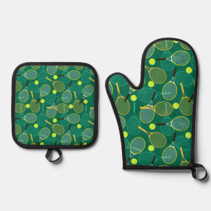 Tennis Design Oven Mitt & Pot Holder Set