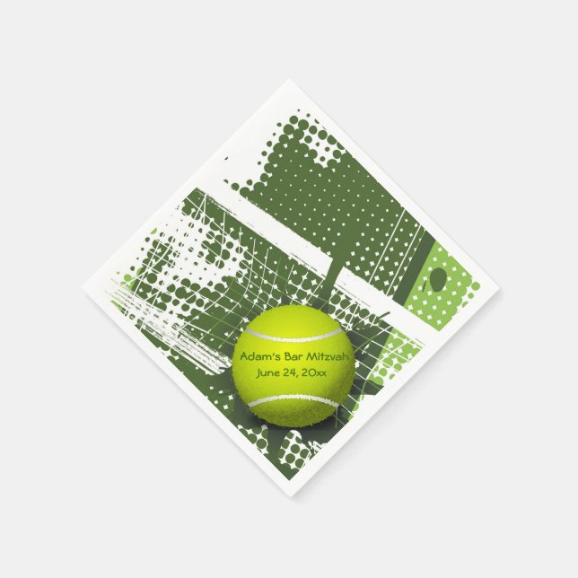 Tennis Design Paper Napkins (Corner)