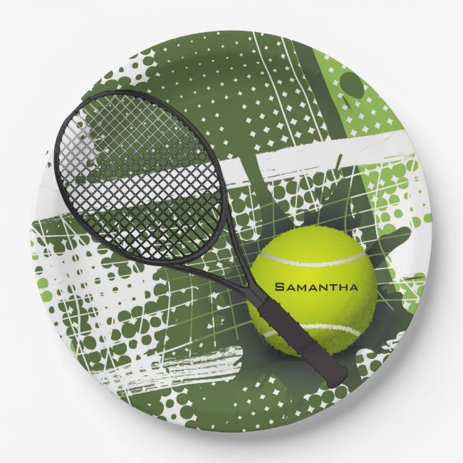 Tennis Design Paper Party Plate