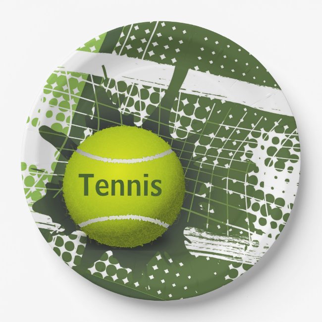 Tennis Design Paper Party Plate