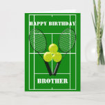 Tennis Design Personalised Brother Birthday Card<br><div class="desc">Greeting card tennis design brother birthday card. Customise this birthday card with any text then have it printed and sent to you or instantly download it to your mobile device. Should you require any help with customising then contact us through the link on this page. Tennis design personalised brother birthday...</div>