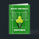 Tennis Design Personalised Brother Birthday Card<br><div class="desc">Greeting card tennis design brother birthday card. Customise this birthday card with any text then have it printed and sent to you or instantly download it to your mobile device. Should you require any help with customising then contact us through the link on this page. Tennis design personalised brother birthday...</div>