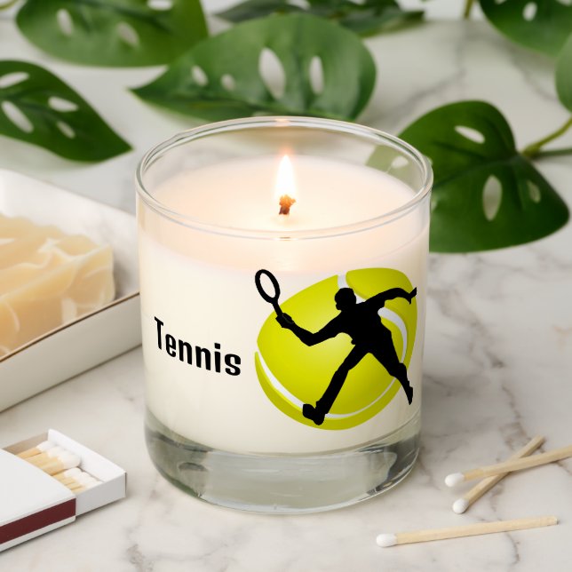 Tennis Design Scented Candle (Lit)