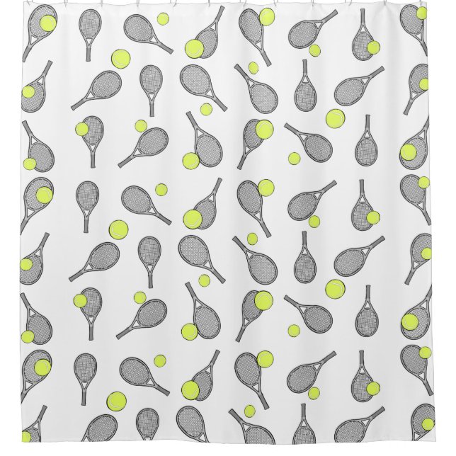 Tennis Design Shower Curtain (Front)