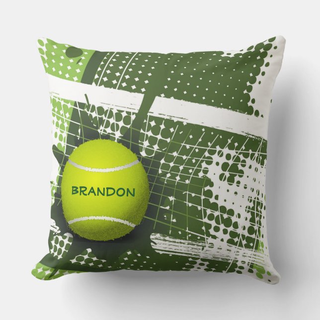 Tennis Design Throw Pillow (Front)