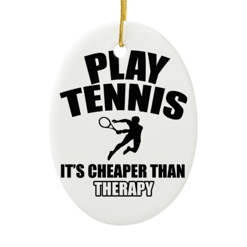 Tennis designs ceramic ornament
