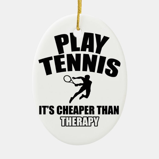 Tennis designs ceramic ornament (Front)