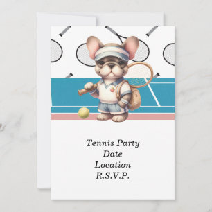 Tennis Dog Let's Play the Game Invitation