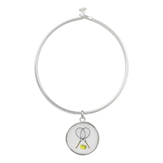 Tennis Doubles  Bangle Bracelet (Front)