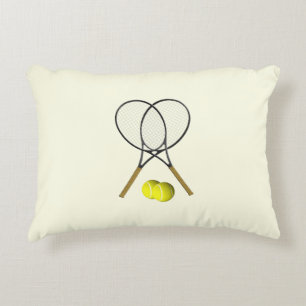 Tennis Doubles Cream Accent Pillow