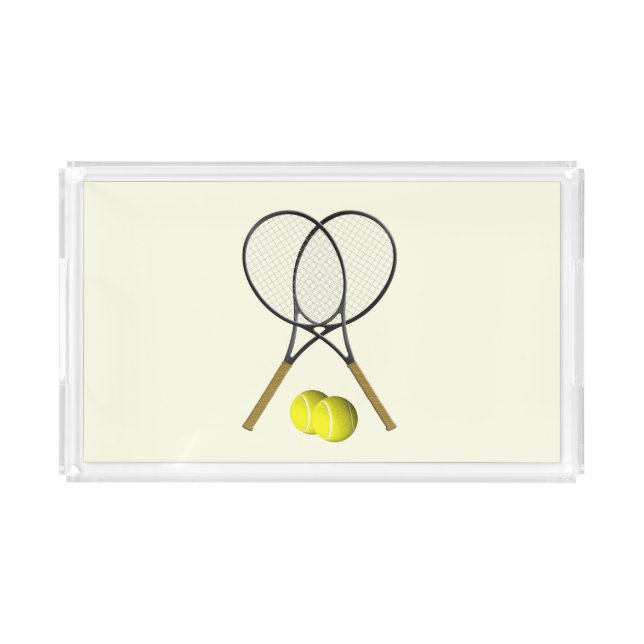Tennis Doubles Cream Acrylic Tray (Front)
