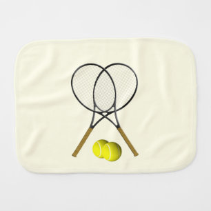 Tennis Doubles Cream Baby Burp Cloth