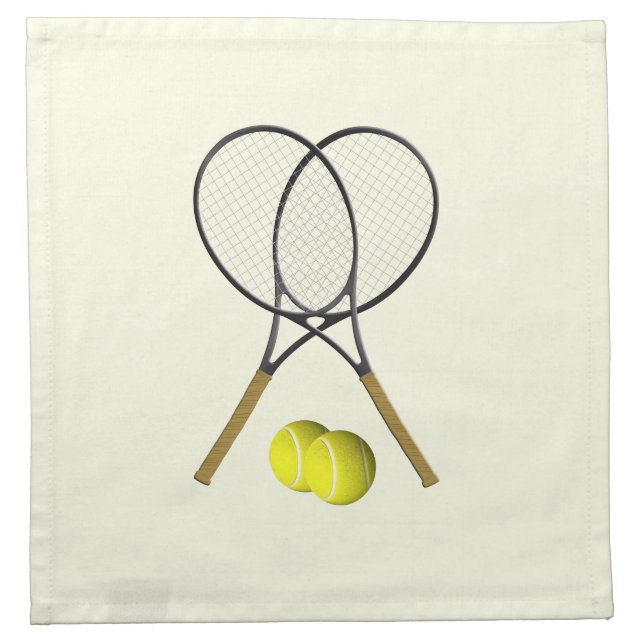 Tennis Doubles Cream Cloth Napkin (Front)