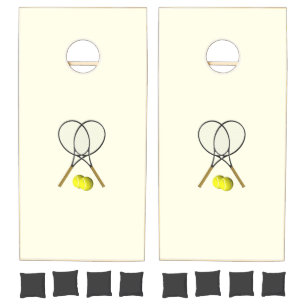 Tennis Doubles Cream Cornhole Set