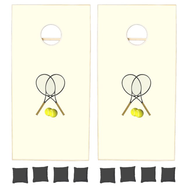 Tennis Doubles Cream Cornhole Set (Set)