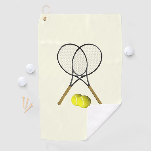 Tennis Doubles Cream Golf Towel (InSitu)