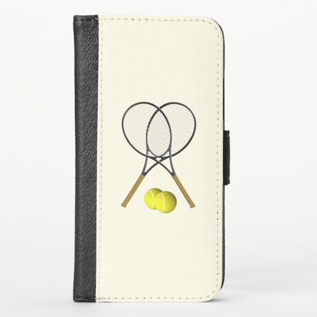 Tennis Doubles Cream iPhone Wallet Case (Front)