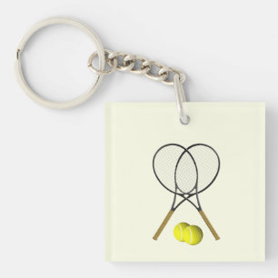 Tennis Doubles Cream Keychain