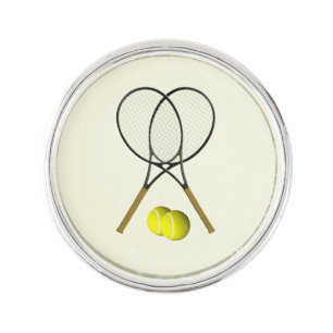 Tennis Doubles Cream Lapel Pin