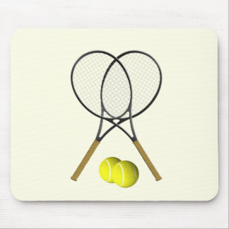 Tennis Doubles Cream Mouse Pad