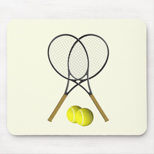 Tennis Doubles Cream Mouse Pad (Front)