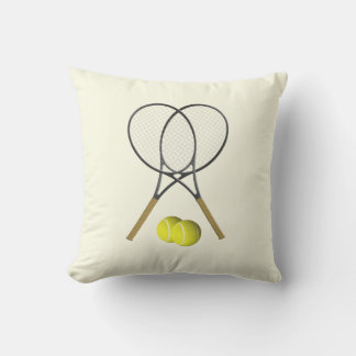 Tennis Doubles Cream Outdoor Pillow