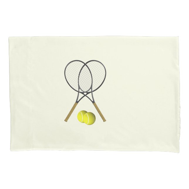Tennis Doubles Cream Pillow Case (Front)