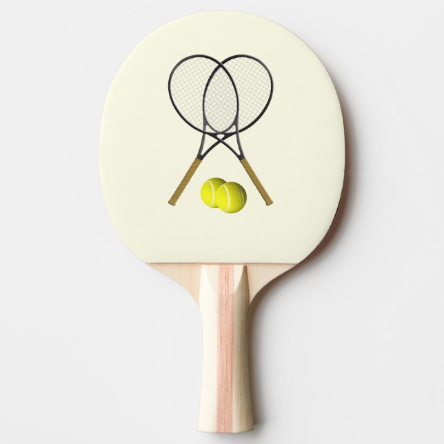 Tennis Doubles Cream Ping Pong Paddle (Front)