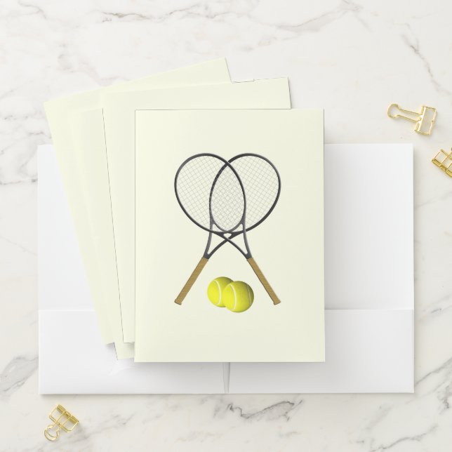 Tennis Doubles Cream Pocket Folder (In Situ)