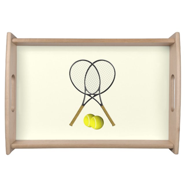 Tennis Doubles Cream Serving Tray (Front)