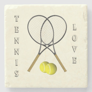 Tennis Doubles Cream Stone Coaster