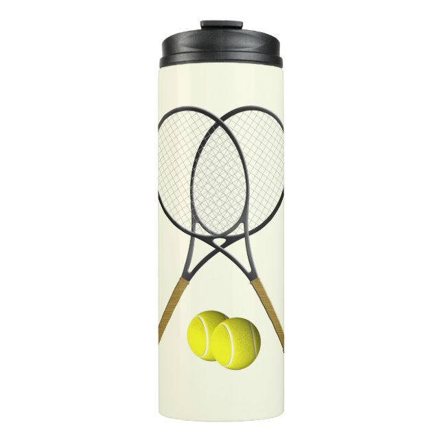 Tennis Doubles Cream Thermal Tumbler (Front)