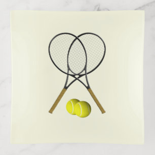 Tennis Doubles Cream Trinket Tray