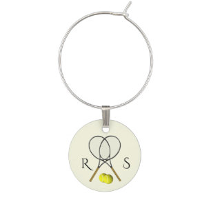 Tennis Doubles Cream Wine Charm