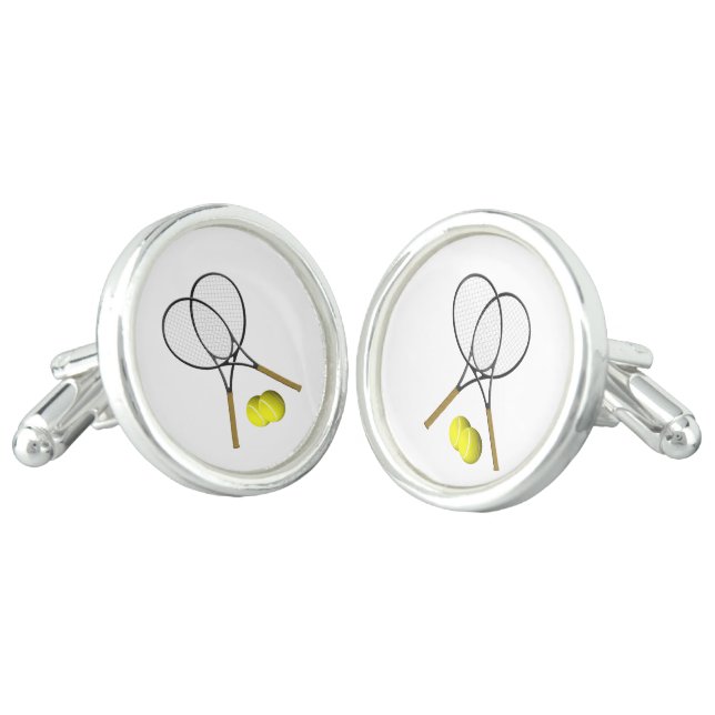 Tennis Doubles  Cufflinks (Angled)