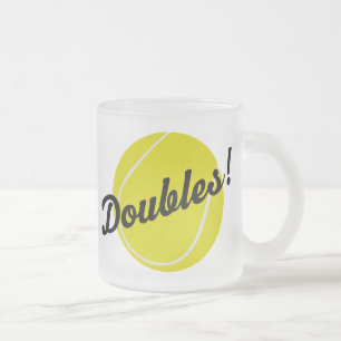 Tennis Doubles Gift Frosted Glass Coffee Mug