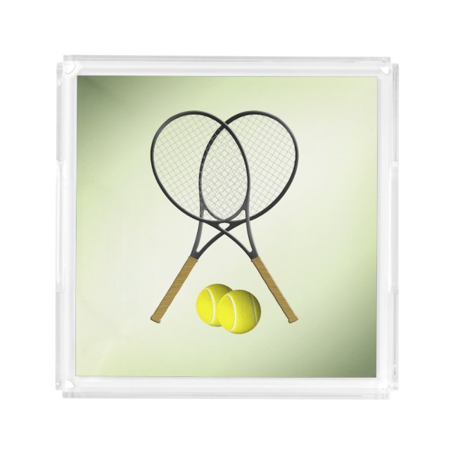 Tennis Doubles Green Acrylic Tray (Front)