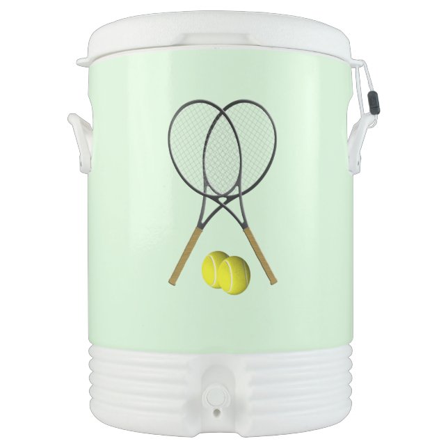 Tennis Doubles Green Beverage Cooler (Front)