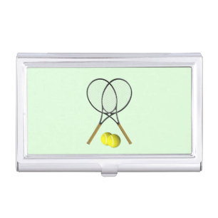 Tennis Doubles Green Business Card Case