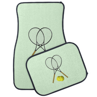Tennis Doubles Green Car Floor Mat