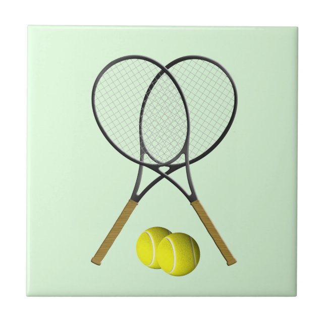 Tennis Doubles Green Ceramic Tile (Front)