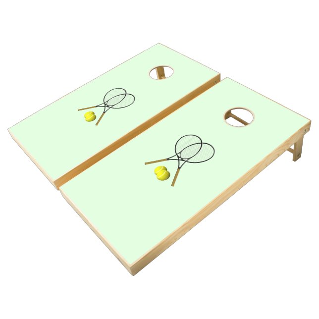 Tennis Doubles Green Cornhole Set (Angled)