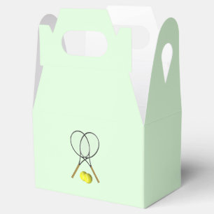 Tennis Doubles Green Favor Boxes